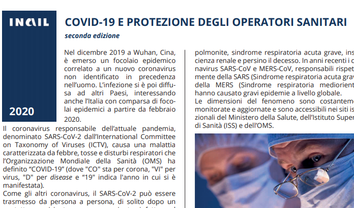 COVID-19 E PROTEZIONE DEGLI OPERATORI SANITARI seconda ed