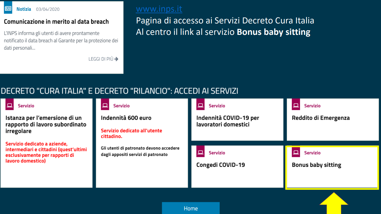 Domande di Prestazioni a sostegno del reddito Bonus Baby sitting e Bonus per la comprovata iscrizione a centri estivi e/o servizi integrativi per l’infanzia 