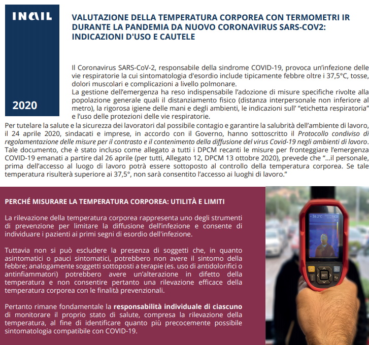 Valutazione della temperatura corporea con termometri ir