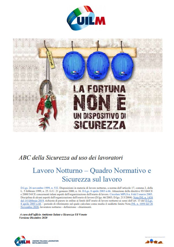 Lavoro Notturno – Quadro Normativo e Sicurezza sul lavoro