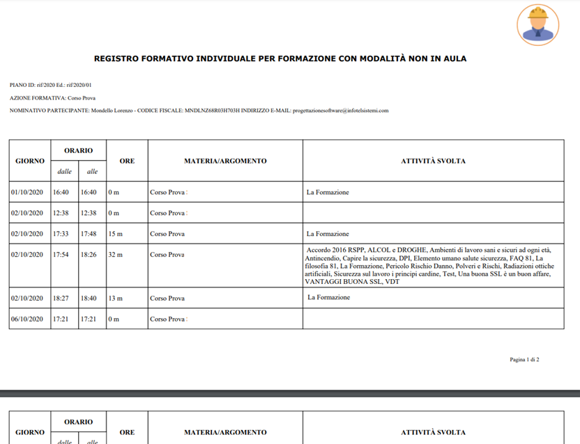 report formazione